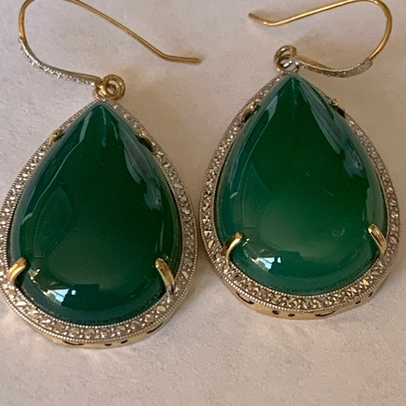 Jadeita gold and diamond earrings - Picture 7 of 8